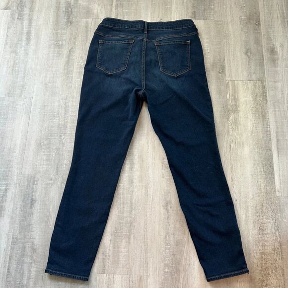 Old Navy Rockstar Jeans Women’s 16 Dark Wash Skinny Mid Rise Ankle Zip Stretch - Picture 2 of 10